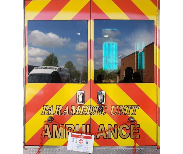 Skytron UVC disinfection device in ambulance